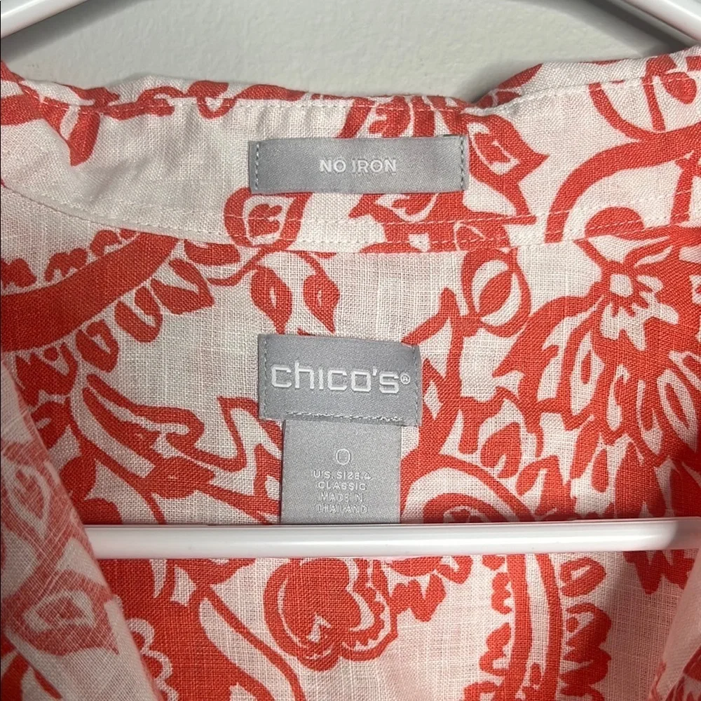 Chico's Women's Red Paisley Top - Picture 2 of 2